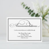 白黒の宿泊結婚詳細カード エンクロージャーカード (スタンド正面)