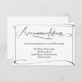 白黒の宿泊結婚詳細カード エンクロージャーカード (正面/裏面)