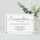 白黒の宿泊結婚詳細カード エンクロージャーカード (スタンド正面)