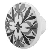 白黒の対称抽象芸術 地中海の セラミックノブ (右)