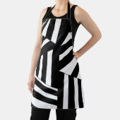 白黒の対角パタストライプーンキッチン エプロン (インサイチュ)