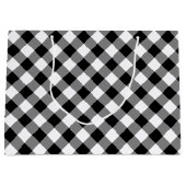 白黒の対角プレイド抱き枕 ラージペーパーバッグ (正面)