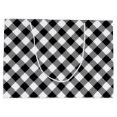 白黒の対角プレイド抱き枕 ラージペーパーバッグ (裏面)