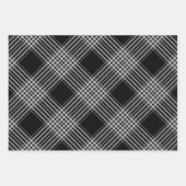 白黒の対角格子状包装紙シート ラッピングペーパーシート (正面3)