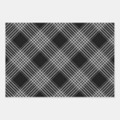 白黒の対角格子状包装紙シート ラッピングペーパーシート (正面2)