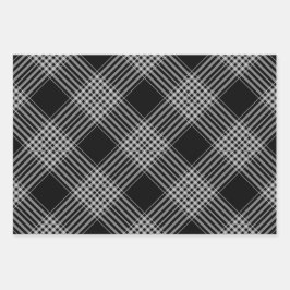 白黒の対角格子状包装紙シート ラッピングペーパーシート