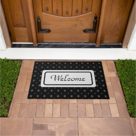 白黒の小さいプリント形式 ドアマット