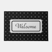 白黒の小さいプリント形式 ドアマット (正面)