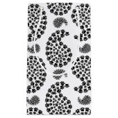 白黒の小さい前紙印刷ペイズリーパターン スモールペーパーバッグ (正面)