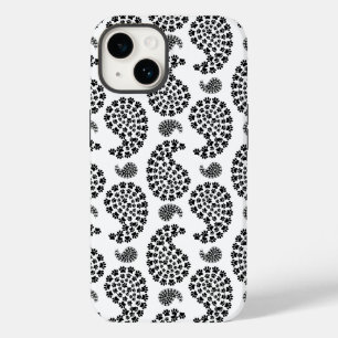 白黒の小さい前紙印刷ペイズリーパターン Case-Mate iPhone 14ケース