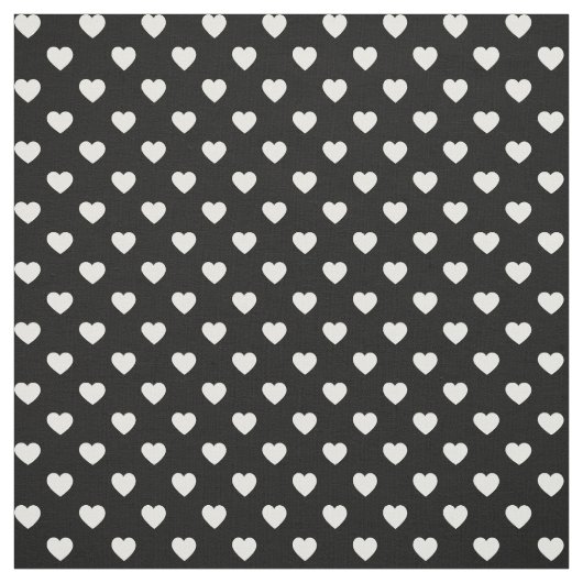 白黒の小さなハートパターン ファブリック (見本)