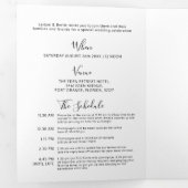 白黒の小さなハート結婚のオールインワン 三つ折り招待状 (内部最初)