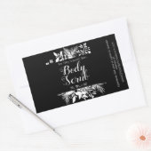 白黒の小枝と葉の体スクラブスパ 長方形シール (封筒)