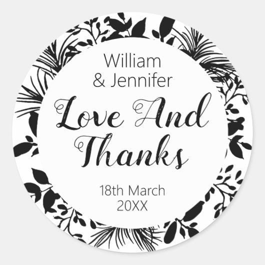 白黒の小枝と葉はキャンドルリップバーム ラウンドシール (正面)