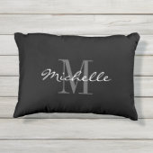 白黒の屋外アクセント枕 アウトドアクッション (裏面)