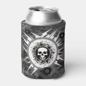 白黒の屋外カモフラージュ漁師ハンター 缶クーラー (缶正面)