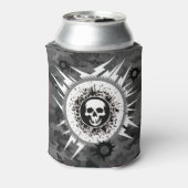 白黒の屋外カモフラージュ漁師ハンター 缶クーラー (缶裏面)