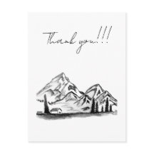 白黒の山のスケッチ