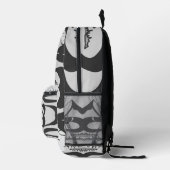 白黒の山のミニマルな対角パス プリントバックパック (右)