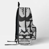 白黒の山のミニマルな対角パス プリントバックパック (左)