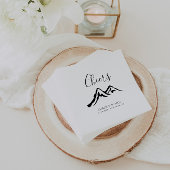 白黒の山の結婚応援 スタンダードカクテルナプキン