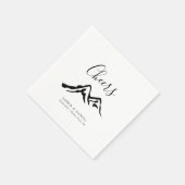 白黒の山の結婚応援 スタンダードカクテルナプキン (角)