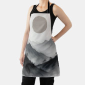 白黒の山の風景 エプロン (インサイチュ)