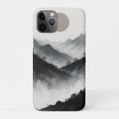 白黒の山の風景 Case-Mate iPhoneケース (裏)