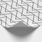 白黒の山形のパタストライプーン ラッピングペーパー (角)