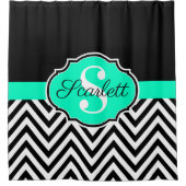 白黒の山形 シャワーカーテン (正面)