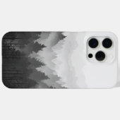 白黒の山林ランドスケープのミニマリスト Case-Mate iPhoneケース (裏面 (横))