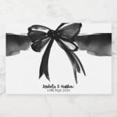 白黒の巨大モダンかわいい弓結婚式の引き出物 リキュールボトルラベル (シングルラベル)