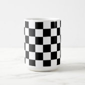白黒の市松模様のレトロマグカップ コーヒーマグカップ (中央)