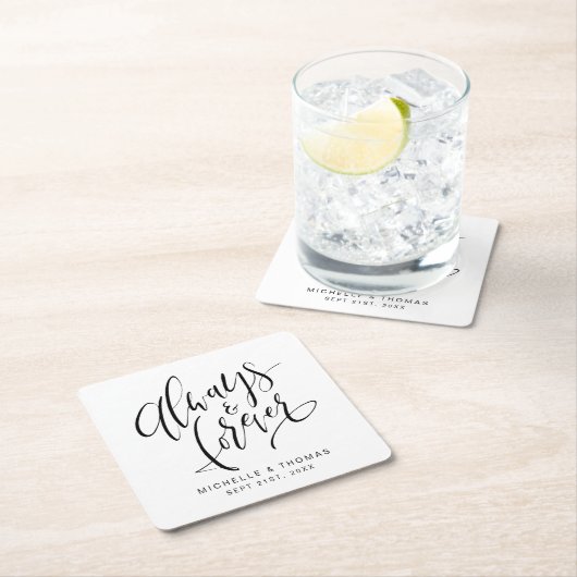 白黒の常モダンに永遠の脚本 スクエアペーパーコースター (インサイチュ)