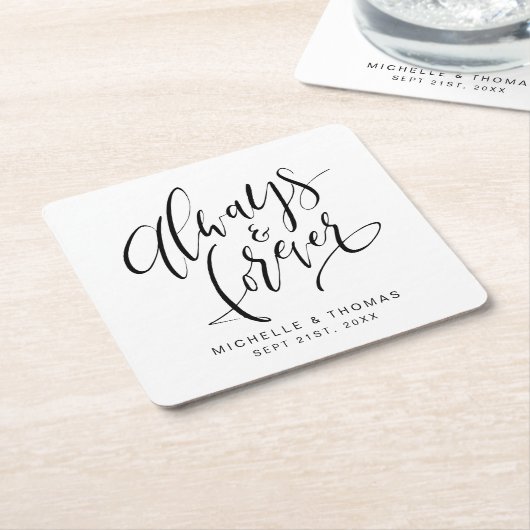 白黒の常モダンに永遠の脚本 スクエアペーパーコースター (アングル)