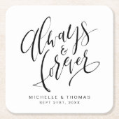 白黒の常モダンに永遠の脚本 スクエアペーパーコースター (正面)