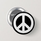 白黒の平和のサイン 缶バッジ (正面&裏面)