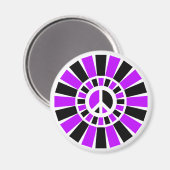 白黒の平和サイン マグネット (正面/裏面)