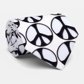 白黒の平和シンボル ネクタイ (ロール)