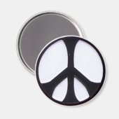 白黒の平和シンボル マグネット (正面/裏面)