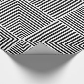 白黒の幾何ストライプのパターン ラッピングペーパー (角)