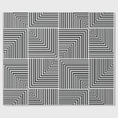 白黒の幾何ストライプのパターン ラッピングペーパー (フラット)