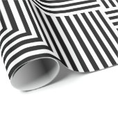 白黒の幾何ストライプのパターン ラッピングペーパー (ロールコーナー)