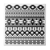 白黒の幾何ベクアステカタパターン タイル (正面)