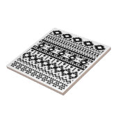白黒の幾何ベクアステカタパターン タイル (側面)