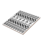 白黒の幾何ベクアステカタパターン タイル (側面)