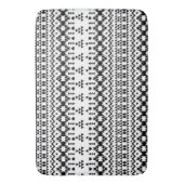 白黒の幾何ベクアステカタパターン バスマット (正面縦)