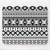 白黒の幾何ベクアステカタパターン マウスパッド (正面)