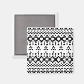 白黒の幾何ベクアステカタパターン マグネット (正面/裏面)