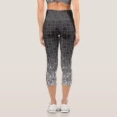 白黒の幾何勾配パターン カプリレギンス (裏面)
